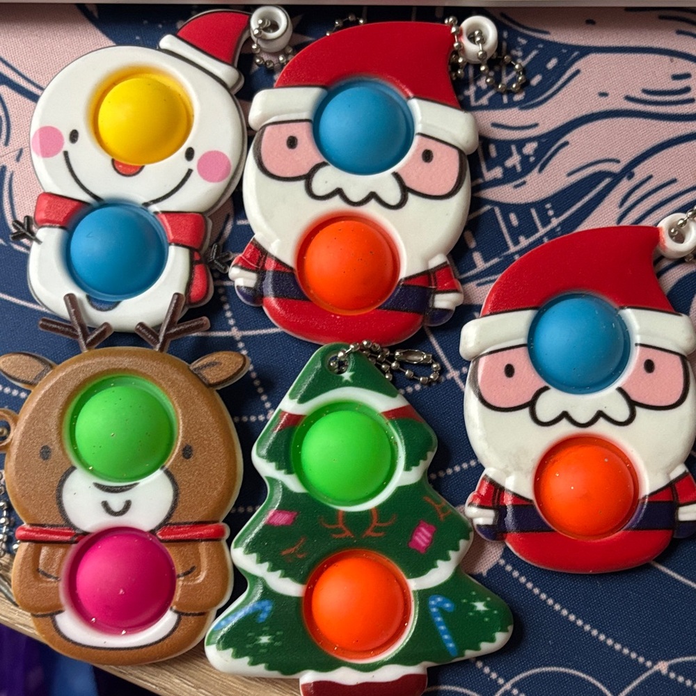 Christmas Fidget Keychains Set